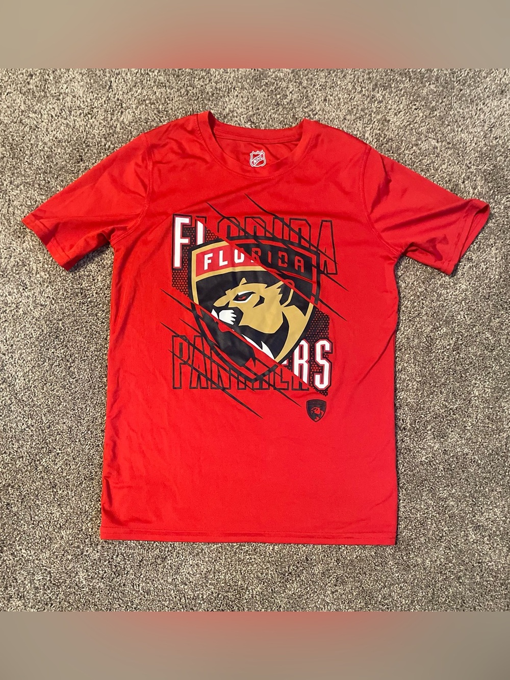 NHL Florida Panthers Red Graphic Tee Size Youth Medium 10/12